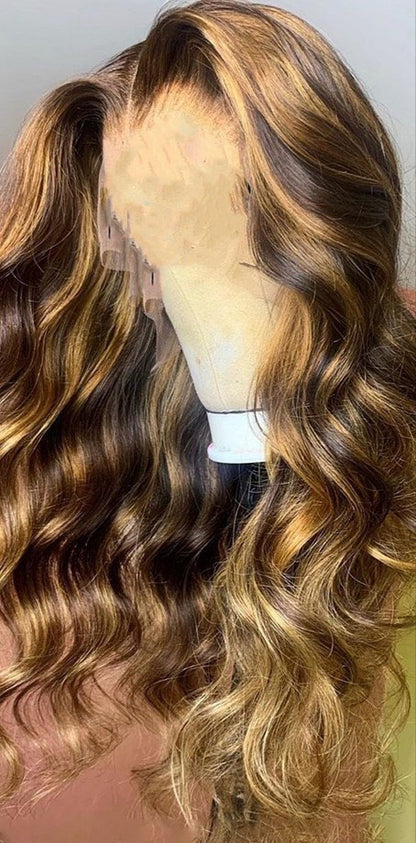 Long Curly Synthetic Wig with Rose Net - Women's Fashion