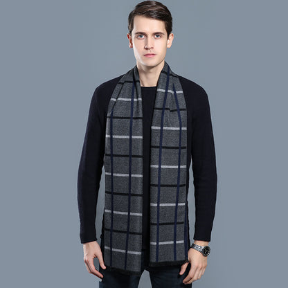 Simple Plaid Artificial Cashmere Warm Scarf