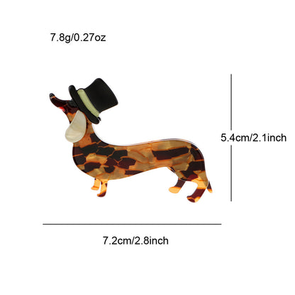 Fashion Acrylic Acetate Dachshund Dog Brooch