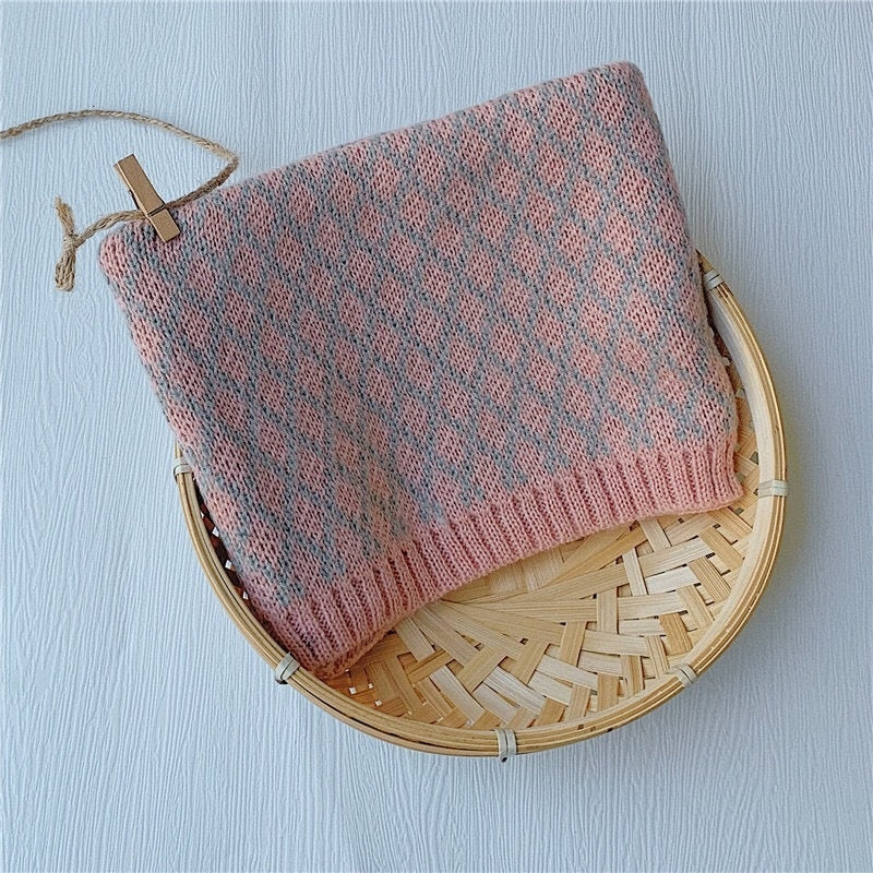 Warm All-matching Plaid Knitted Children's Scarf