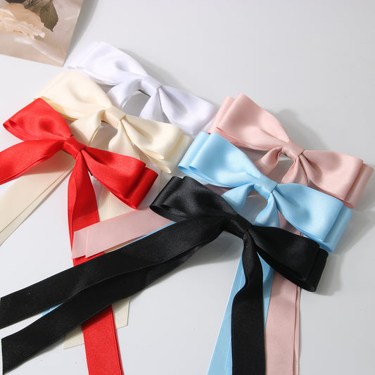 Sweet Double Ribbon Hairpin - Long Bow Clip
