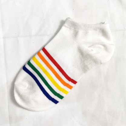 Rainbow Short Tube Low Top Doll Unisex Ins Trend Trendy Socks