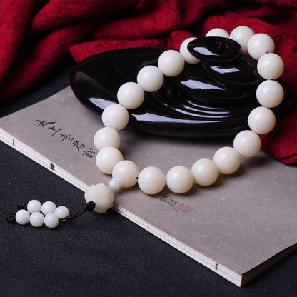 White Jade Bodhi Beads Rosary
