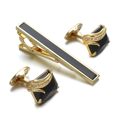 Gold Fashion Tie Clip Cufflinks