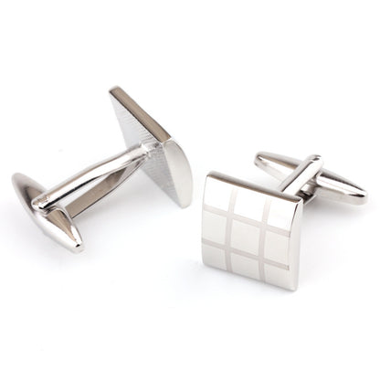 Square Plaid French Shirt Men's Cufflinks Cufflink
