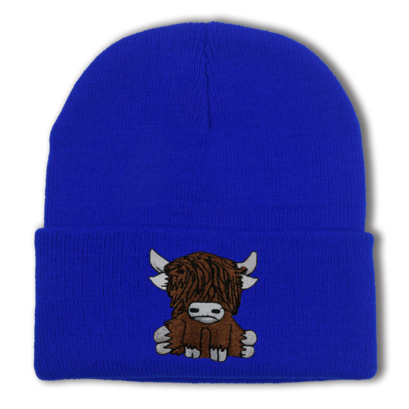 Cartoon Long Hair Yak Knitted Hat Winter Warm Wool