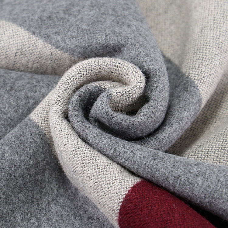 Men's Winter Warm Striped Business Scarf
