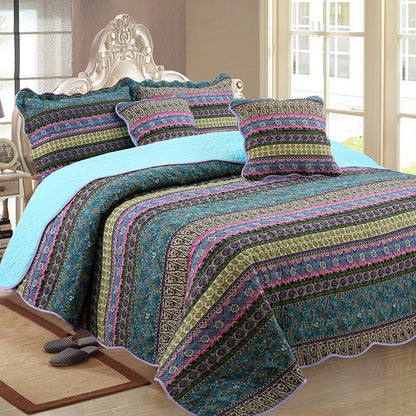 Three-piece Cotton Linen Wash Quilt Set