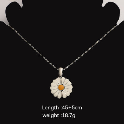 Stainless Steel Sunflower Pendant