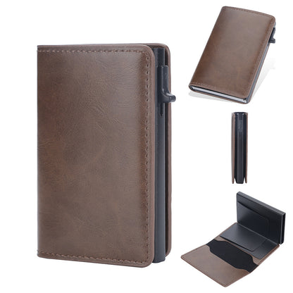 Men's Crazy Horse Leather Card Clamp