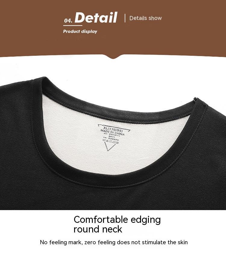 Men's Round Neck Fleece-lined Thermal Long Johns