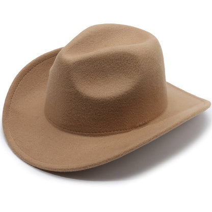 European And American Style Woolen Cowboy Hat Men's Lady Couple Ethnic Style Curling