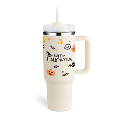 40 Oz Insulated Tumbler with Handle and Straw