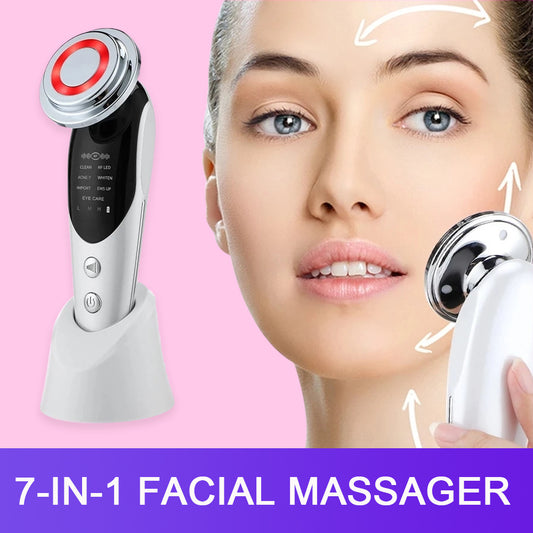 7-in-1 Facial Massager EMS LED Skin Care Device