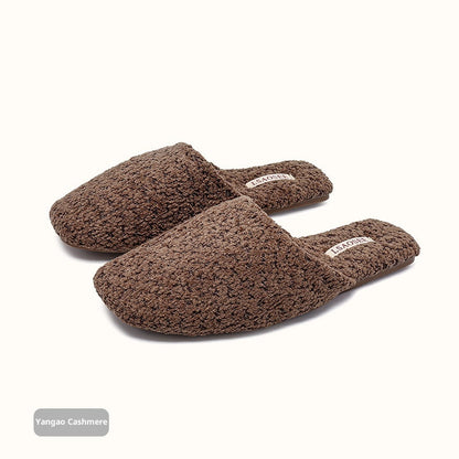 Autumn And Winter Fleece-lined Thermal Cotton Slippers Women's Indoor Home Non-slip