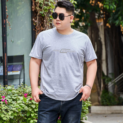 Plus Size Cotton Round Neck Men's T-shirt