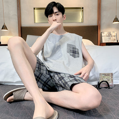 Men's Sleeveless Vest Summer Pure Cotton Pajamas