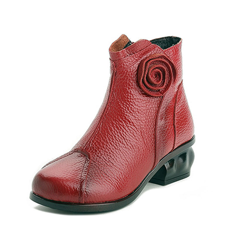 Vintage Fleece-Lined Ethnic Boots