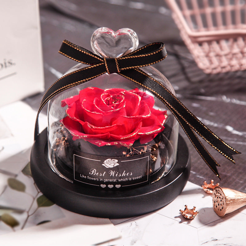 Valentine's Eternal Rose LED Glass Decor
