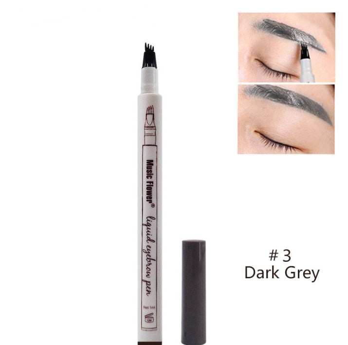 Waterproof Four-Claw Eyebrow Pen - Natural Eyebrow Tint Fork Tip Pencil