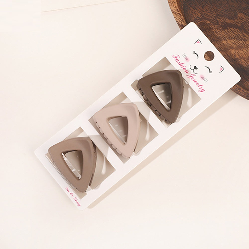 Coffee Color 3-Piece Barrette Set