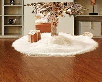 White Plush Christmas Tree Skirt 78cm 90cm 122cm
