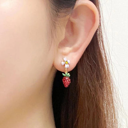 Strawberry Flower Stud Earrings