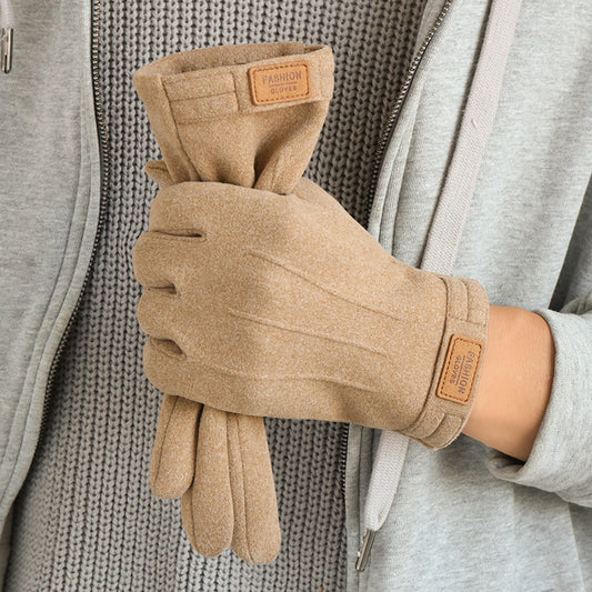 Men's Fleece-lined Wind-proof Cycling Gloves