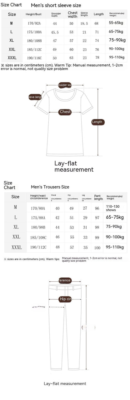 Short-sleeved T-shirt Loose Trousers Summer Suit