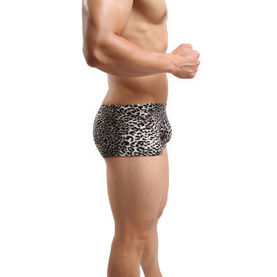 Leopard Print Low Waist Large Size Men's Boxers