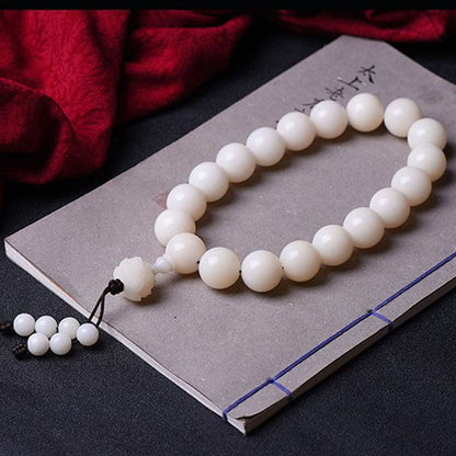 White Jade Bodhi Beads Rosary