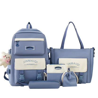Women's Five-Piece School Backpack Set