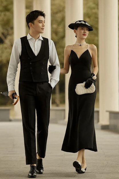 Women's Retro Black Evening Dress Gloves
