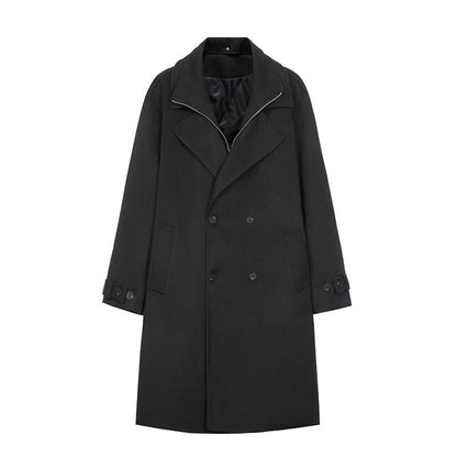 Double Breasted Men's Mid-length Over-the-knee High-grade Trench Coat
