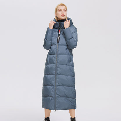Extra Long Hooded Thermal Windproof Coat