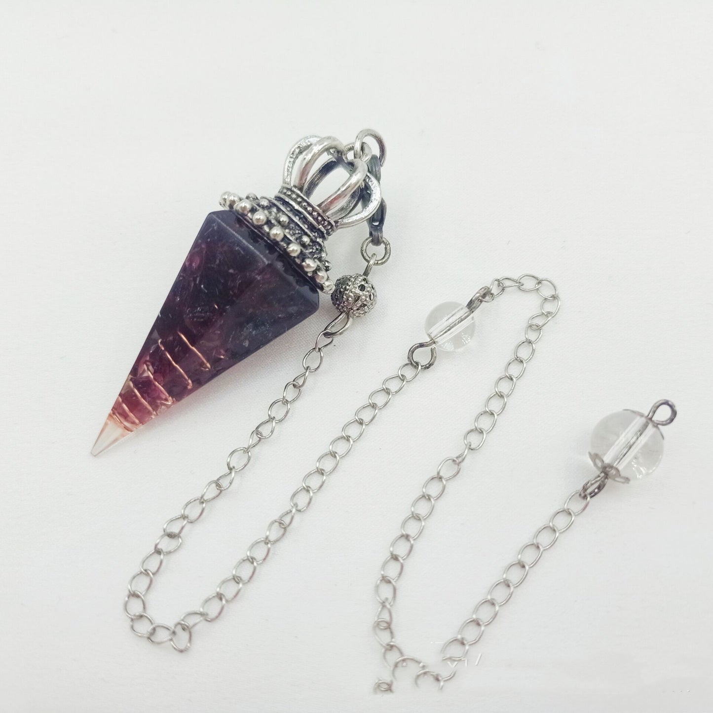 Crystal Gravel Resin Cone Pendant