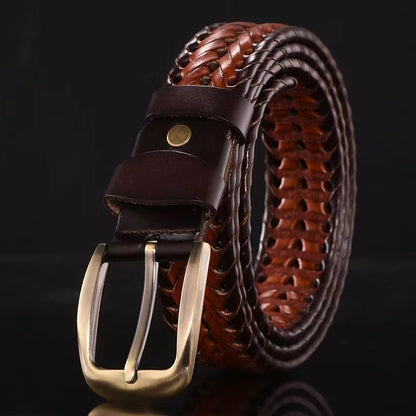 Leather Pin Buckle Handmade Couple's Casual Belt