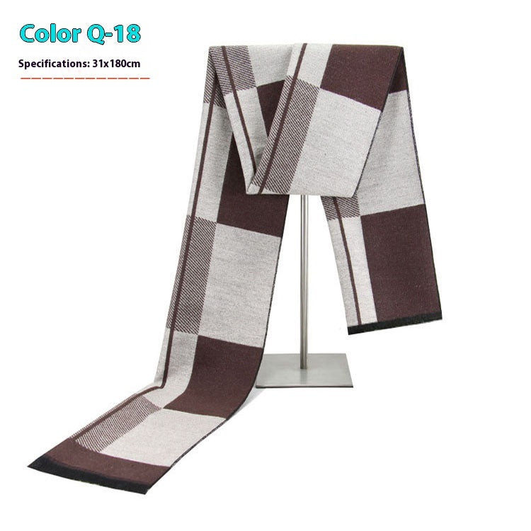 Men's Winter Warm Striped Business Scarf