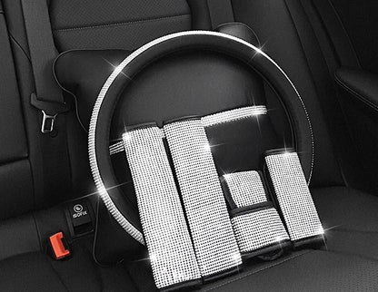 Cute Leather Steering Wheel Cover Anti Slip Universal