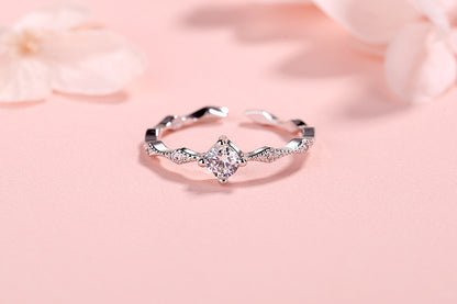 Rhombus Zircon Open Index Finger Ring