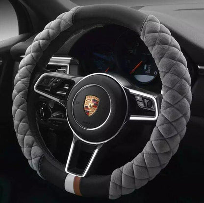 Cute Plush Winter Steering Wheel Cover 38cm