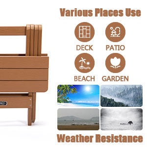 TALE Portable Folding Adirondack Side Table - All-Weather & Fade-Resistant