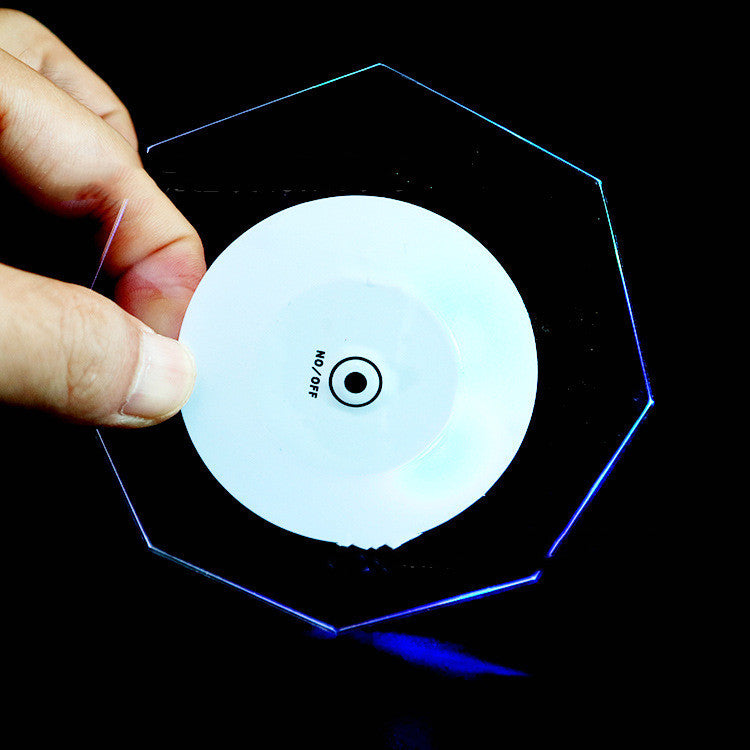LED Glow Acrylic Coaster Luminous Cocktail Mug Stand