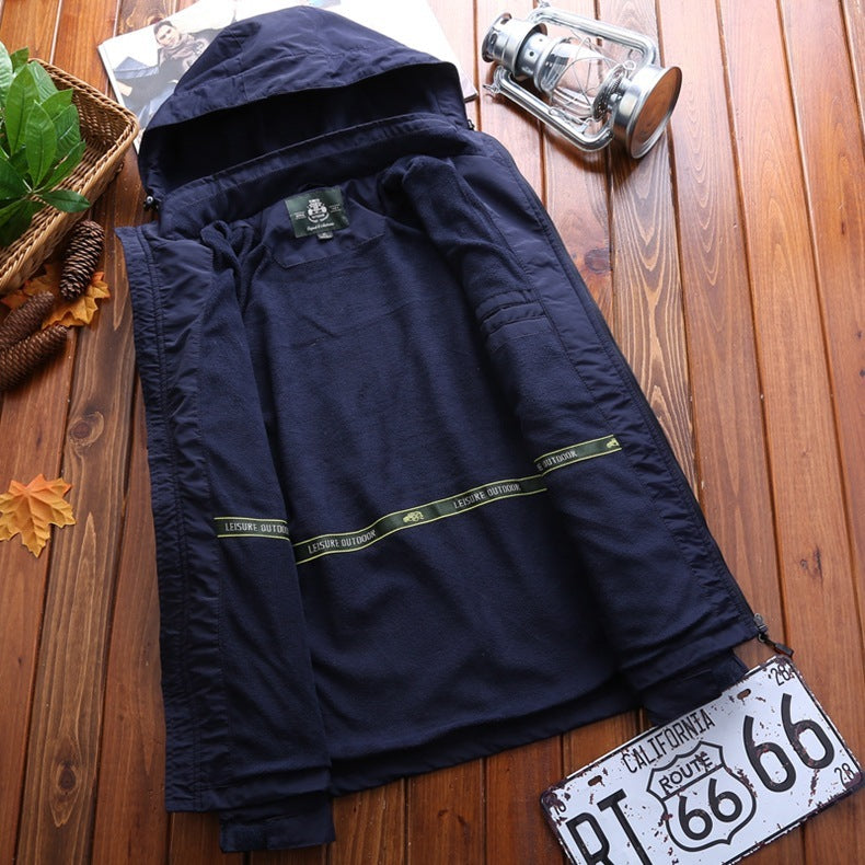 NIANJEEP Men's Outdoor Velvet Jacket
