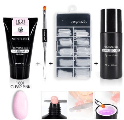 Venalisa Poly Nail Gel Kit - Transparent Crystal Camouflage Set