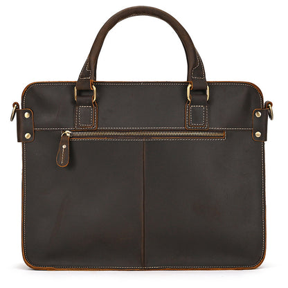Retro Crazy Horse Leather Briefcase