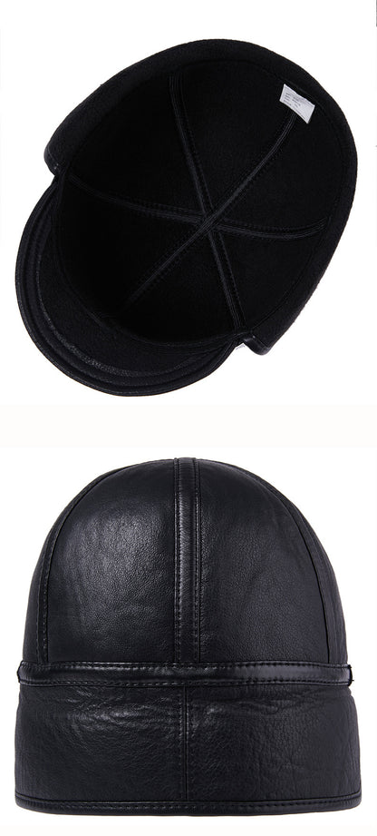 Casual Leather Men's Winter Sheepskin Thermal Hat