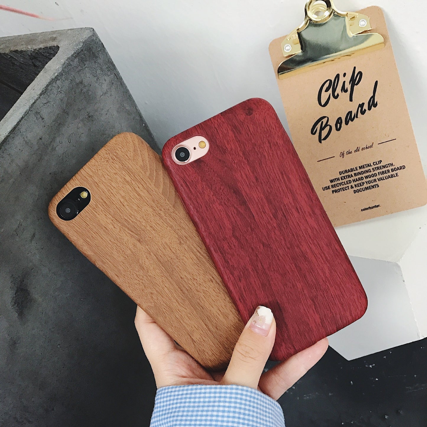 Ultra-Thin Wooden Handset Case with Leather Cover