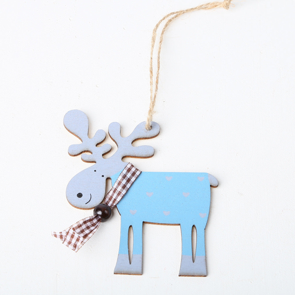 Wooden Laser Cut Christmas Elk Pendants