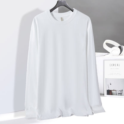 Cotton Loose Round Neck Long Sleeve T-shirt Bottoming Shirt For Men